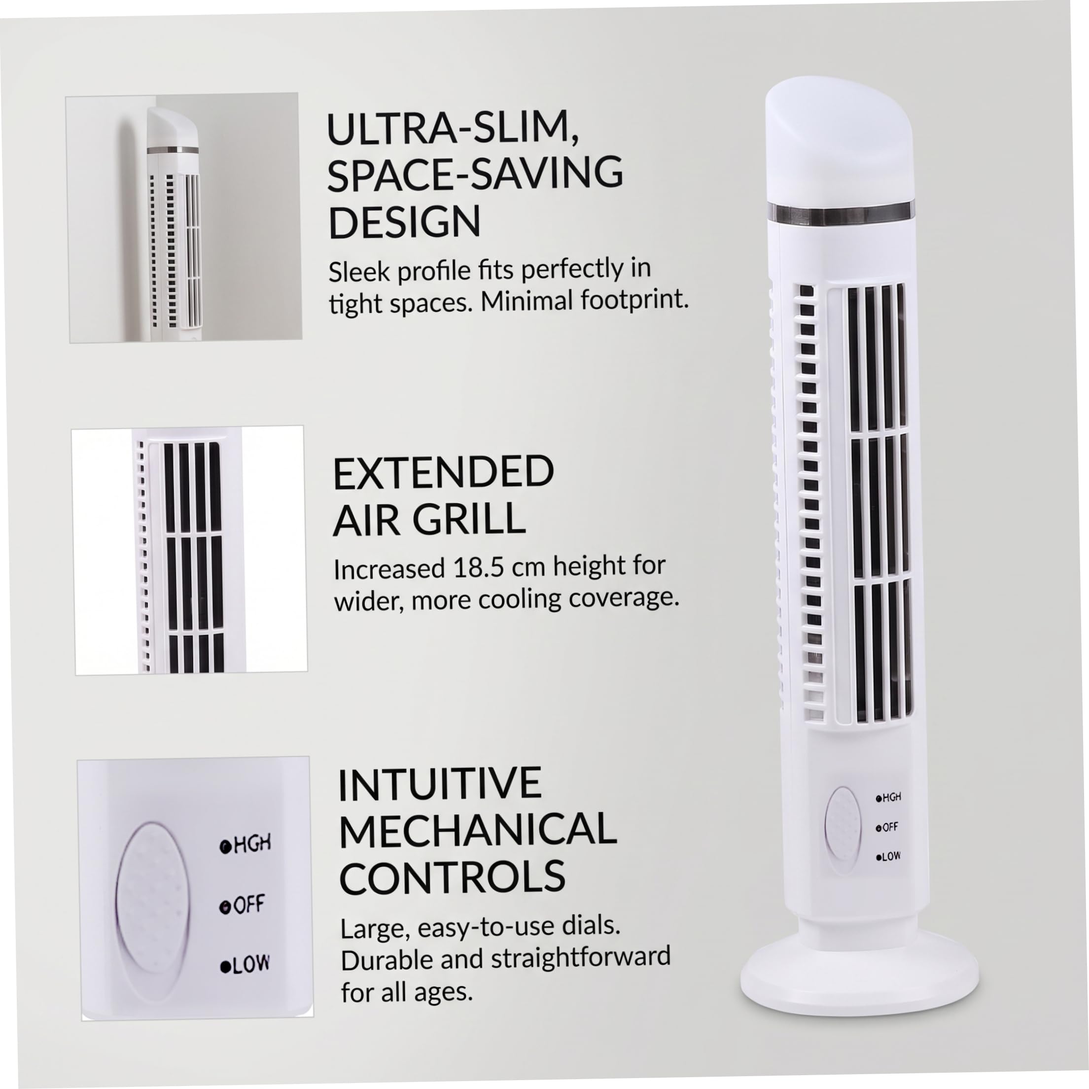 Paquete de 2 Ventiladores de Escritorio sin aspas, Mini Ventiladores de Torre de enfriamiento USB, Ventilador de Escritorio de pie para Oficina, Dormitorio, Sala de Estar, Blanco