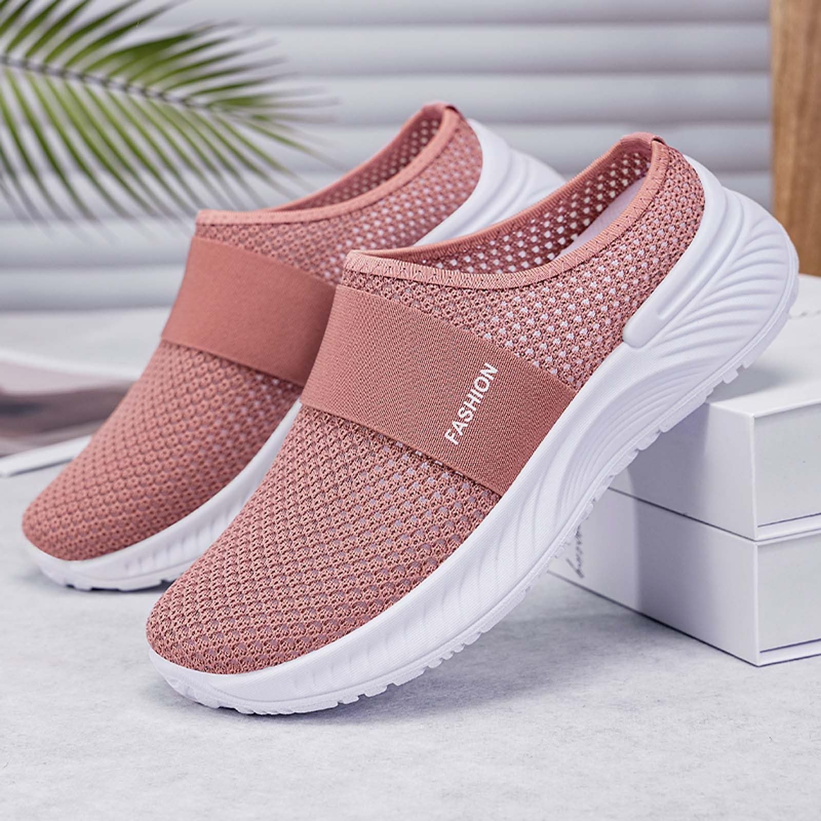 Generisch Chaussures d'été pour femme - Respirantes - Non collantes - En maille - Étrier - Demi-pantoufles - Semelle souple - Chaussures orthopédiques pour femme