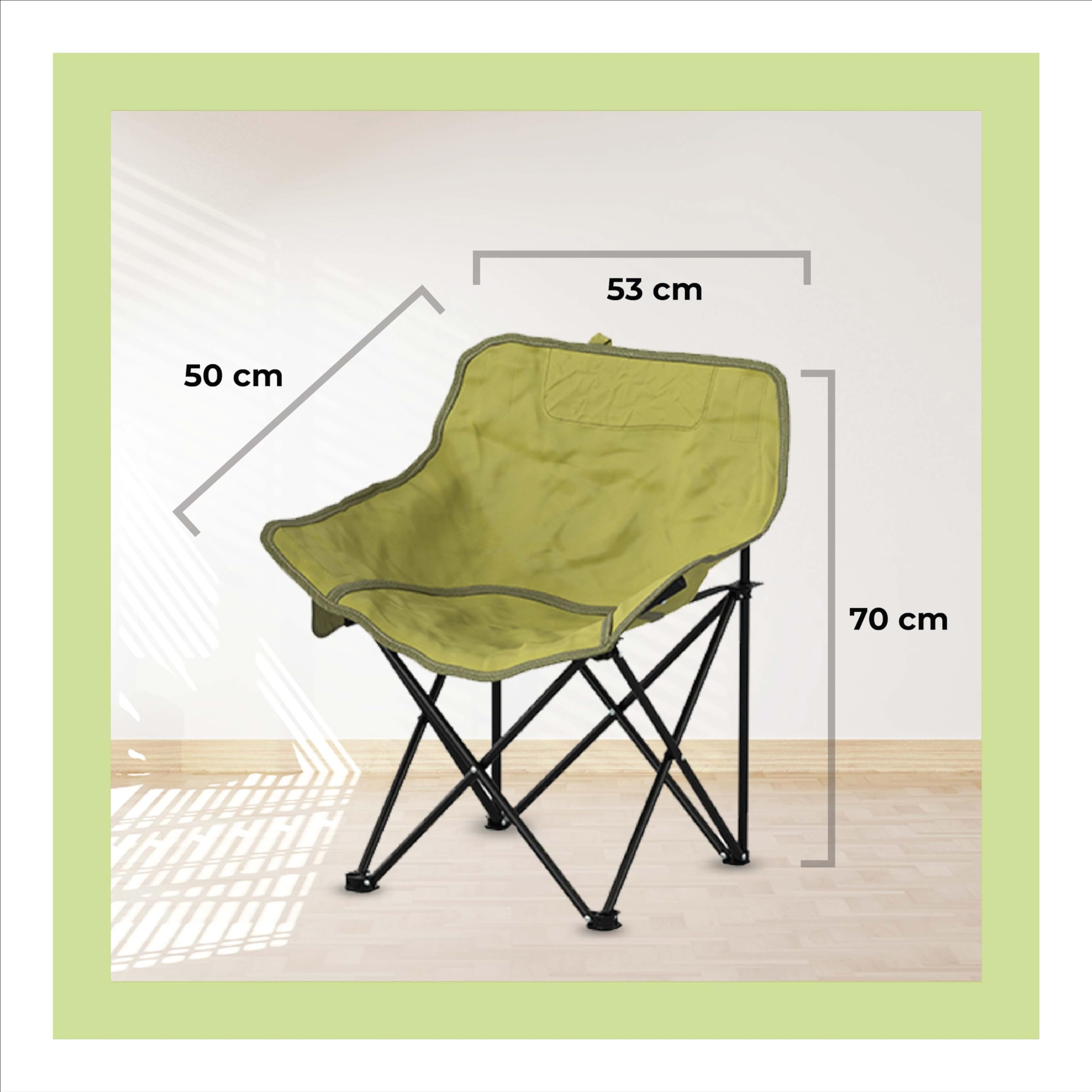 Lifelong Foldable Camping Chair for Travelling | Portable Folding Chair with Back Rest & Side Pocket | Carbon Steel Frame | Durable Oxford Cloth | Indoor Outdoor Chair for Camping & Hiking 4