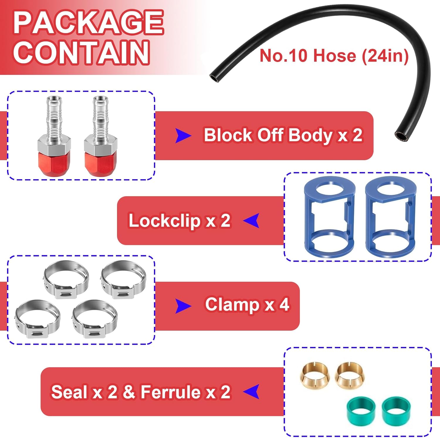 800-670 A/C Line Splice Kit With No.10 Hose Fit for 5/8”Line to Hose Repair, Air Conditioning Repair Splice Connector Kit(800-670)