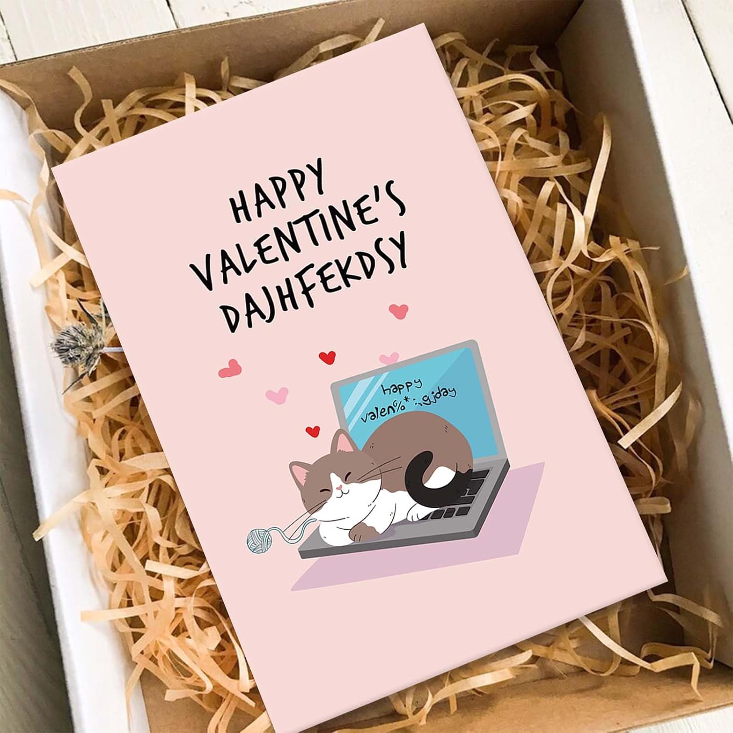 Funny Cats Valentines Day Card for Him Her, Cute Valentines Day Card from Cat, Happy Valentines Day Card for Cat Owner Lover, Cats on Keyboard Card - Image 6