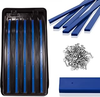 Blulu 6 PC Snow Sled Runner Accessories, Ice Fishing Sled with 48 Set Screws & Nuts for Extends The Life, Wear Bar Accessories for Winter Outdoor Reduce Friction and Drag