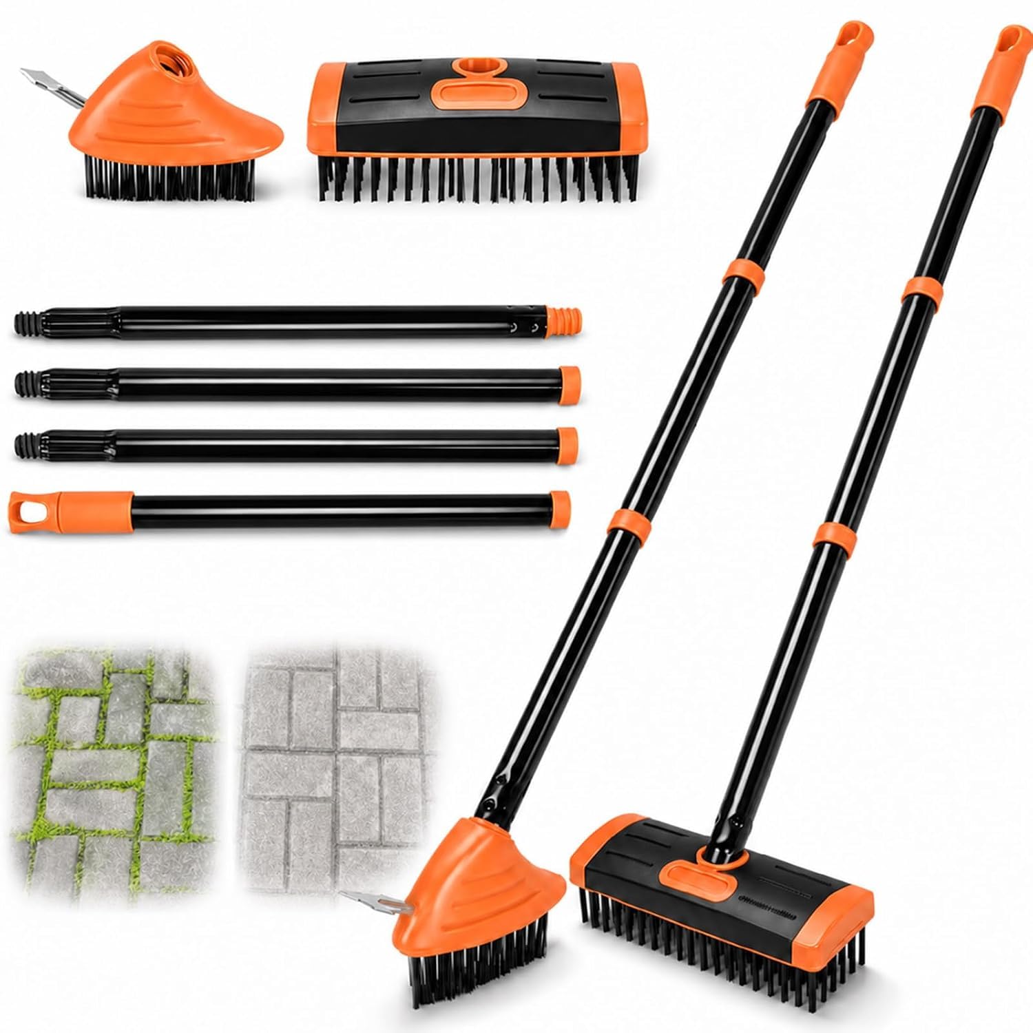 Weed Brush Set 3 in 1 with Long Deck Scrubber