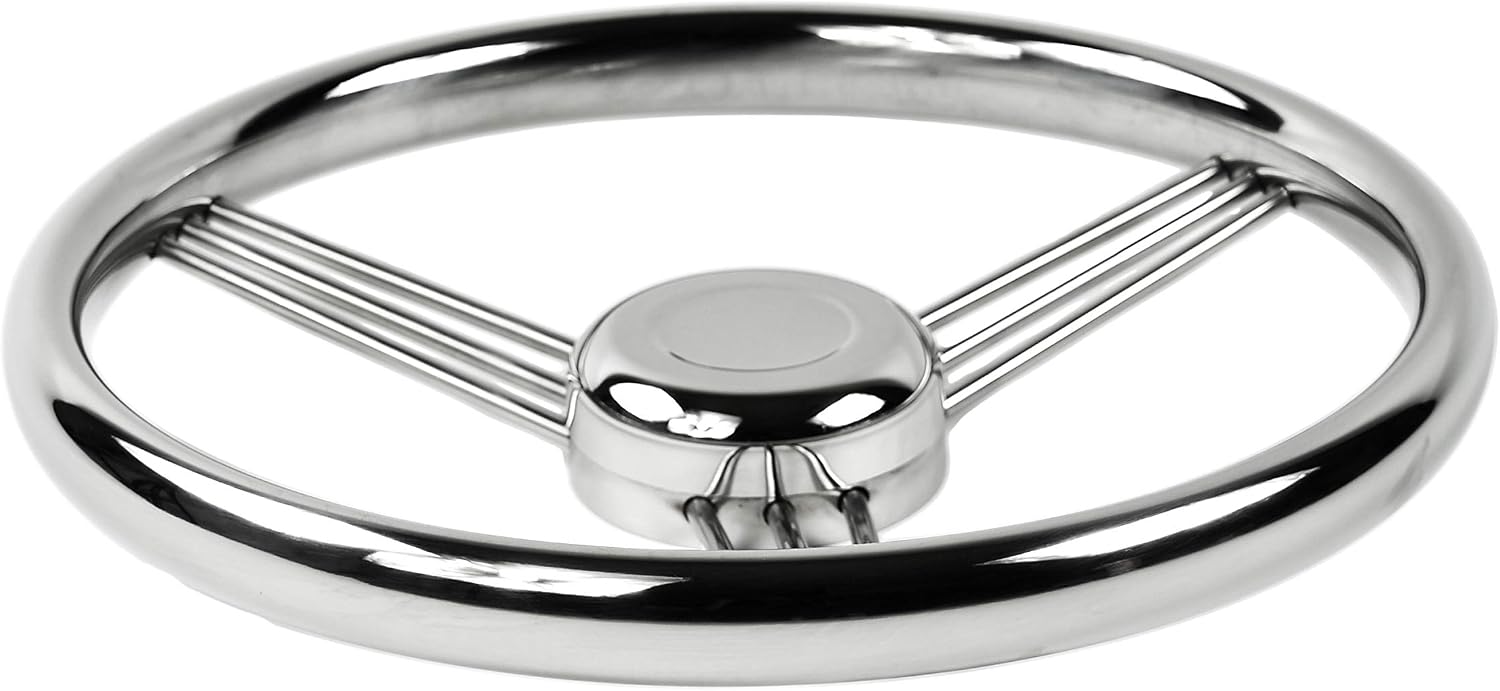 Vinland Marine 304 Stainelss Steel 9-Spoke Banjo-Style Sport Racing Steering Wheel (pack of 1)