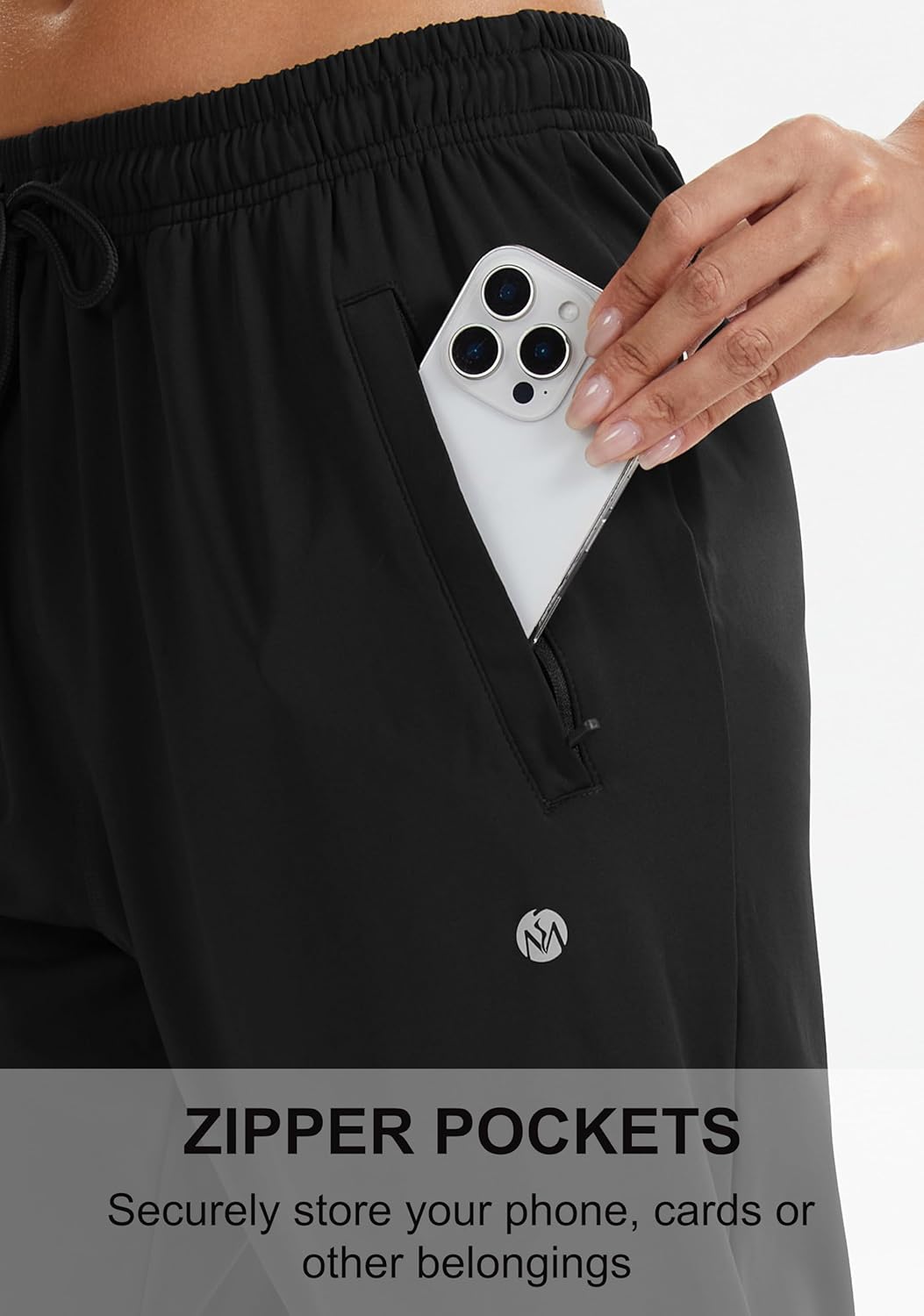 Women's Joggers Pants with Zipper Pockets Tapered Athletic Running Sweatpants for Women Yoga Golf Lounge - Image 4