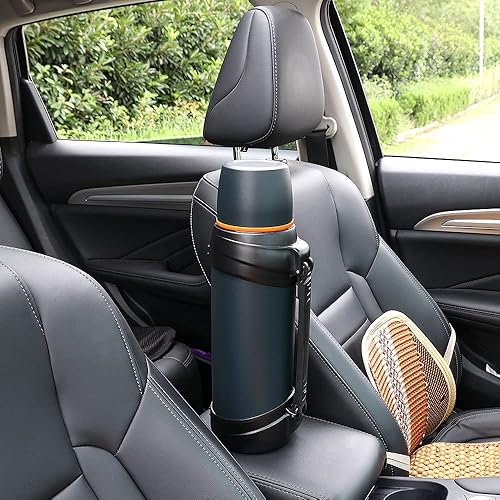 Vista 2 de Termos de café grandes de 85 onzas para viajes, jarra de agua aislada, botella clásica al vacío con taza de plástico, termo de acero inoxidable