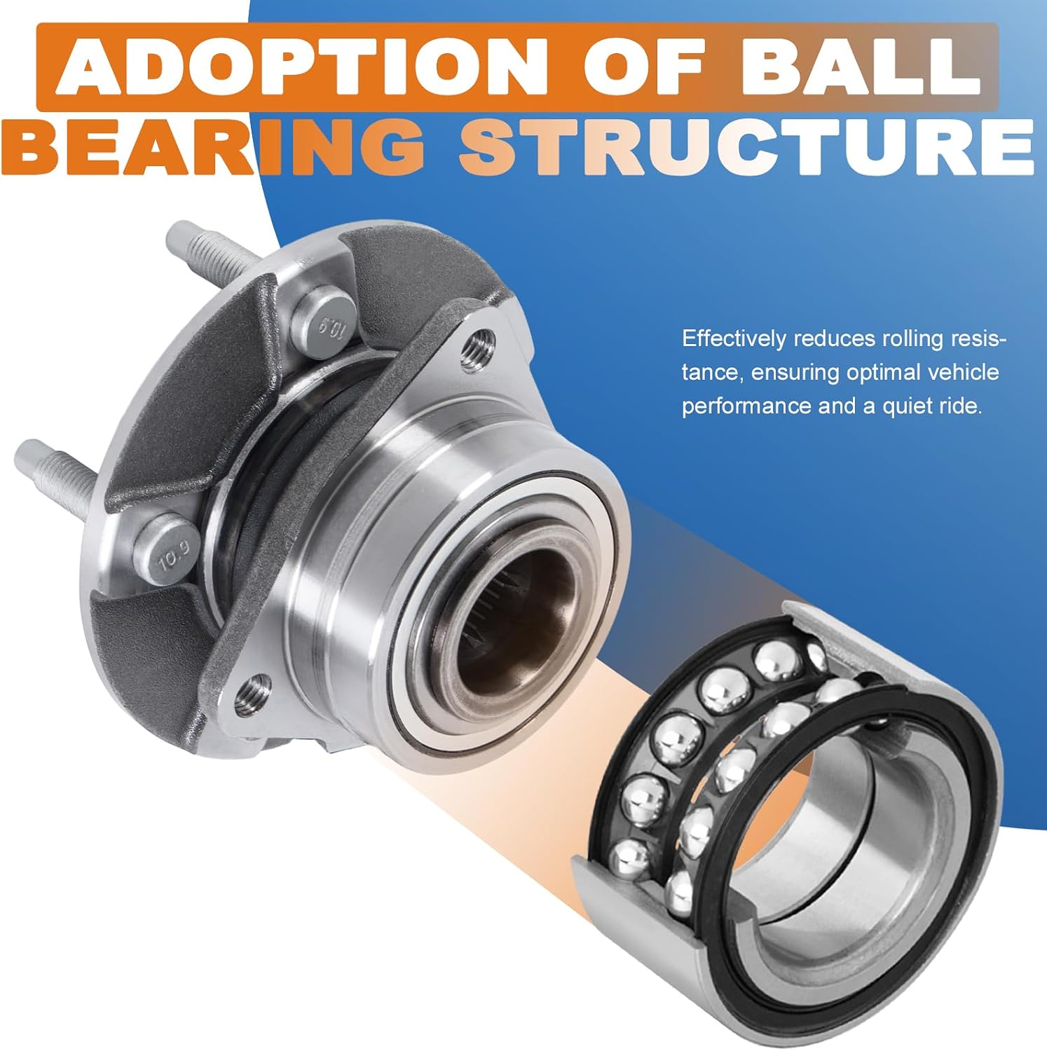 KUIPERAUTO 513189 Pair Front Wheel Hub Bearing Assembly Compatible for 2005-2006 Chevy Equinox Compatible for 2002-2007 Saturn Vue Compatible for 2006 Pontiac Torrent 5 Lug W/ABS