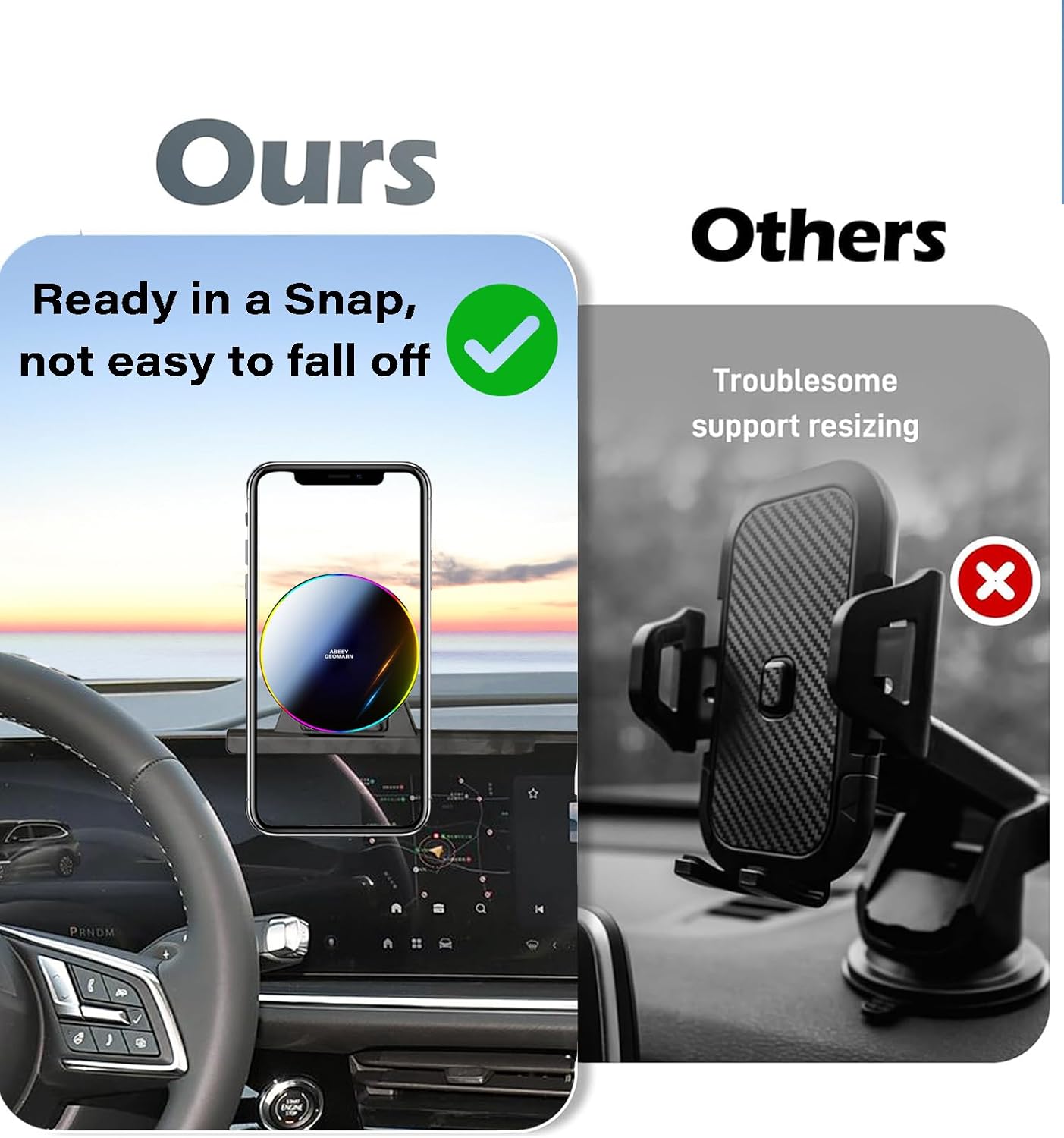 Car Phone Holder for Buick Envision 2024 2025 Accessories Apply to 30 Inch Touchscreen 15W Fast Wireless Charger Screen Fixed Clip HandsFree Cell Phone Mount 360° Rotation