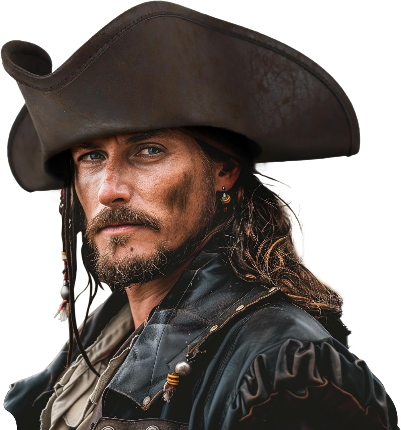 HOMELEX Pirate Hat for Women & Men Colonial Tricorn Halloween Adult Revolutionary war Costume Accessory