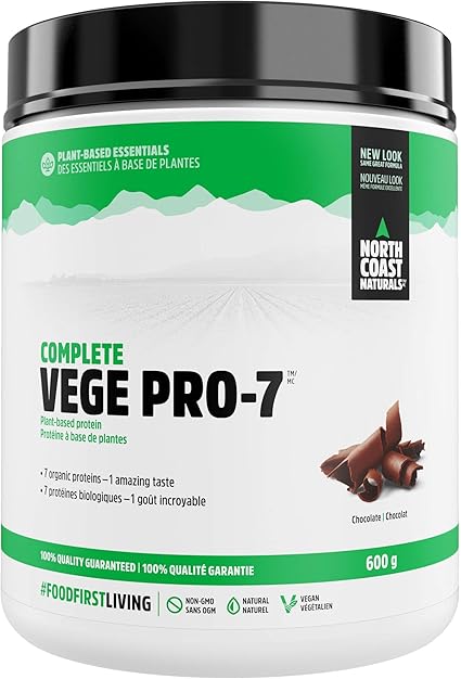 North Coast Naturals Complete Vege Pro 7 Vegan Protein Powder With 7 Organic Non Gmo Vegan Proteins 600g Chocolate Amazon Ca Health Personal Care