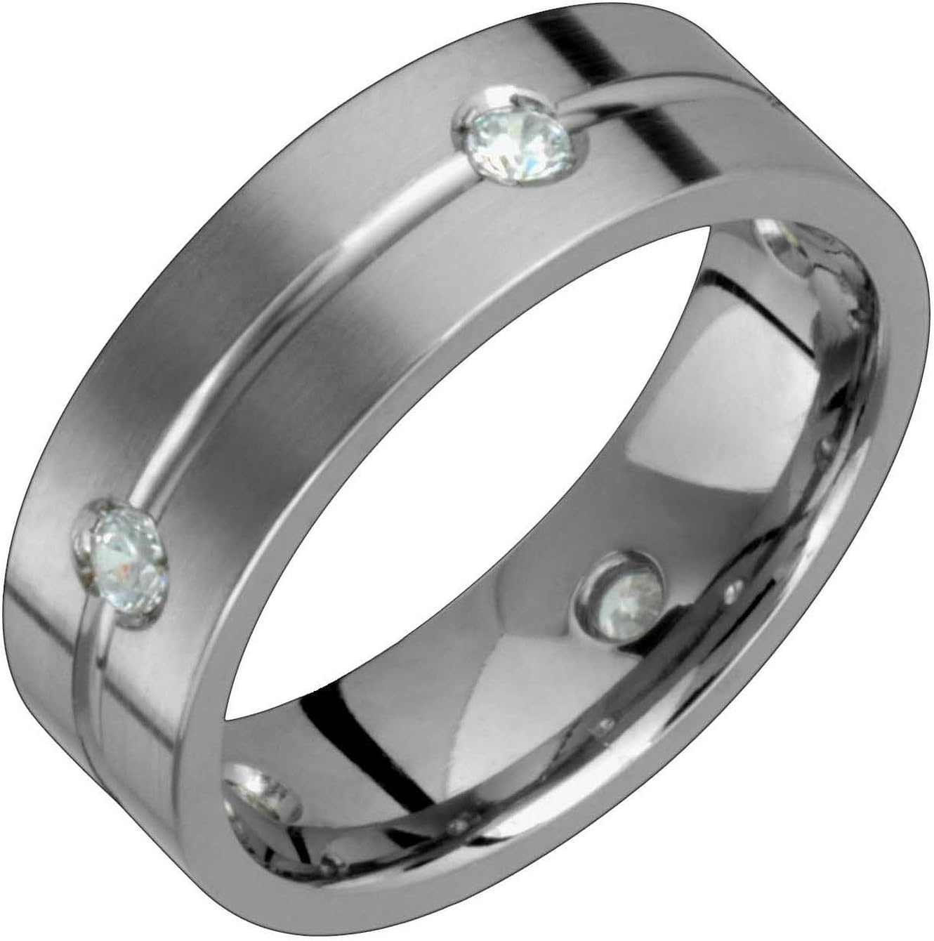 Amazon.com: Alain Raphael Stunning Titanium and Diamonds Ring With ...
