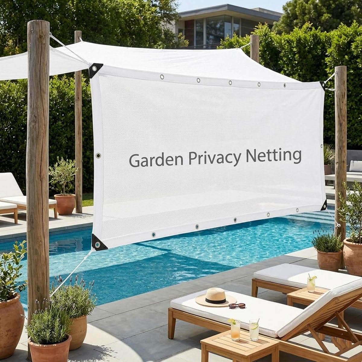 Outdoor eWhite - Toldo con ojales para invernaderos de balcón y balcón, 50 % e (13 x 18 m)