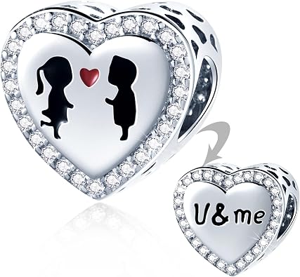 EMOSTAR Valentines Day Charms,Celtic Knot,Lipstick Red Lips,I Love You,Autism Awareness,Magnolia, in Love,Clover Heart Beads in Sterling Silver,Gifts for Family Christmas/European Bracelet