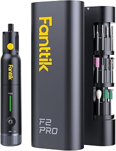 Kit d'outils rotatifs sans fil Fanttik F2 PRO 4V, moteur magnétique puissant, hub Revostor, 5 vitesses variables, 25000 RPM, 55 accessoires, pour ponçage, polissage, perçage, sculpture, découpe de bricolage