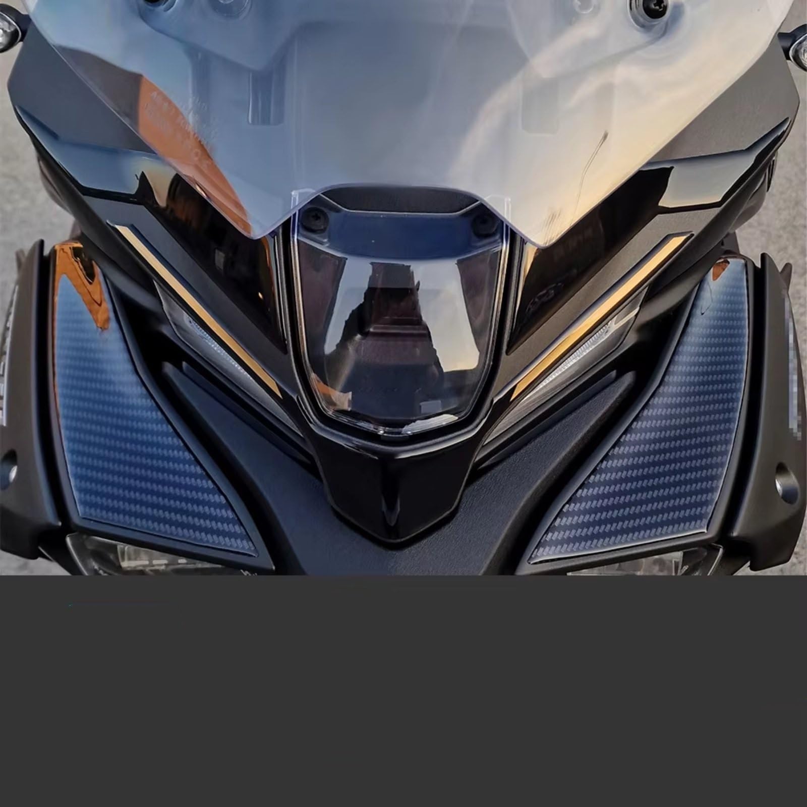 Motociclo Decalcomania Compatibile Con Yamaha Per Tracer Per 9 Per GT 2025 Carbon Look 3D Gel Moto Carena Anteriore Protector Adesivo Impermeabile