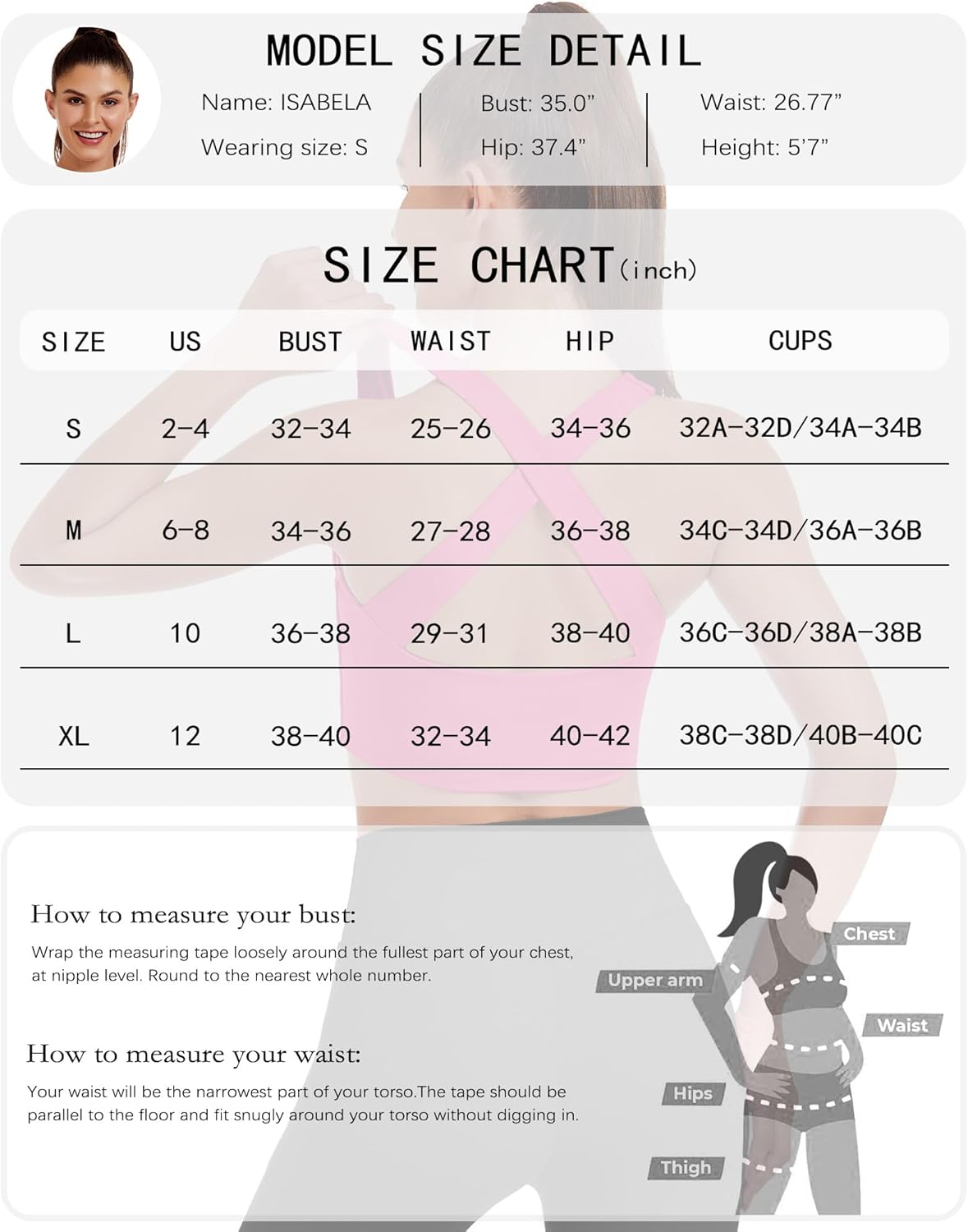 AngiMelo Womens Longline Sports Bra Square Neck Workout Tops Support Crop Tank Strappy Yoga Top Built in Bra Teens - Image 6