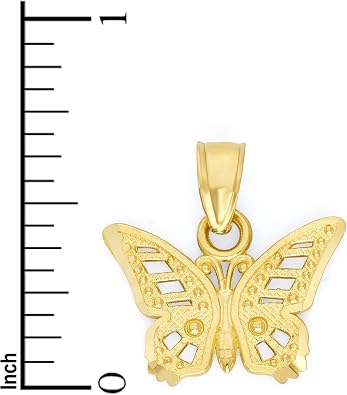 Butterfly Pendant: Solid 10k Gold Insect Charm Jewelry