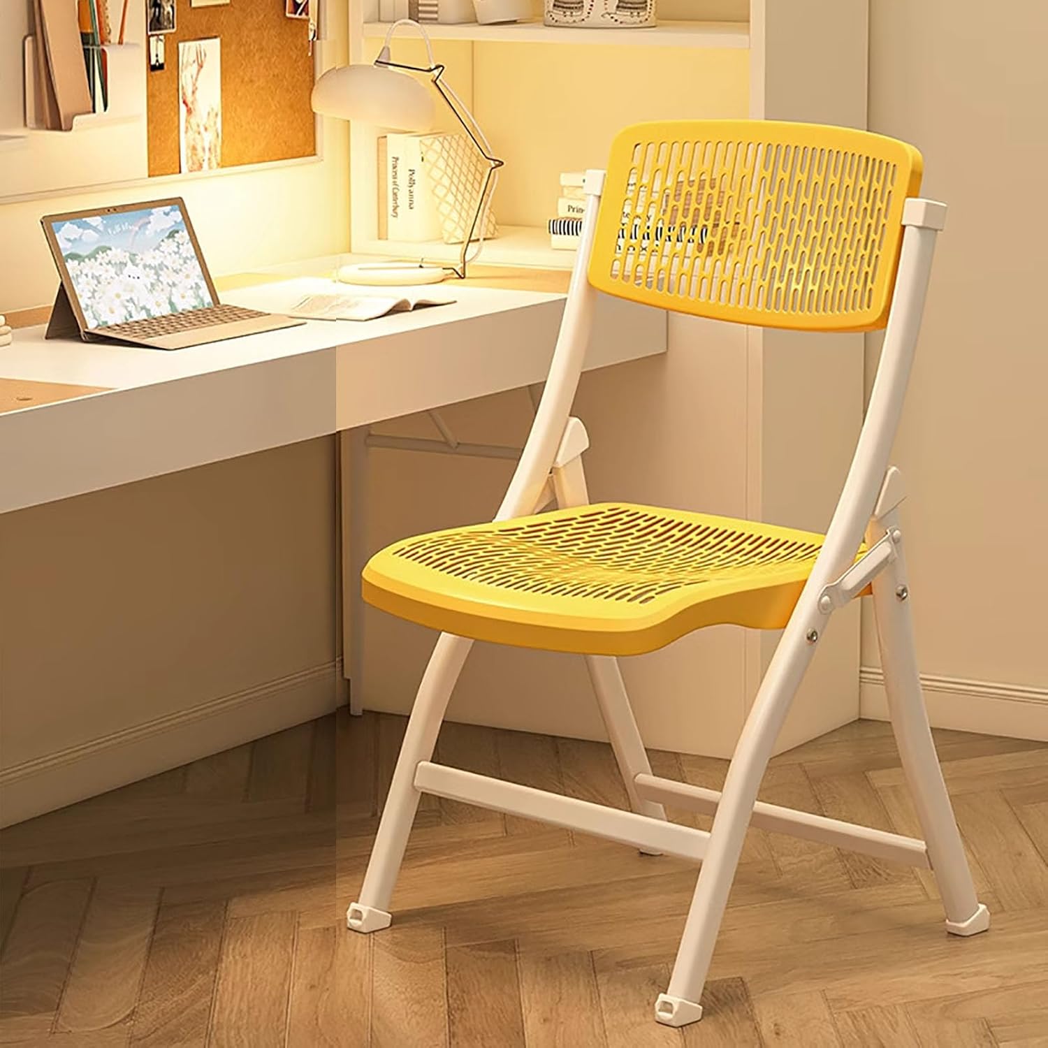 Plastic Stackable Folding Chairs,Stackable Folding Dining Chair Portable Event Chair Comfortable Breathable Mesh Seat Event Chair for Bedroom and Living Room,C,46x54x85cm(18x21x33inch)