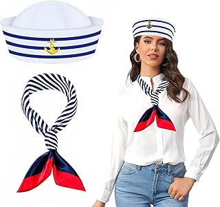 Yacht Captain Hat, Sailor Hat, Ship Boat Cap, Captains Costume Accessories for Women Men Dressing Up Halloween