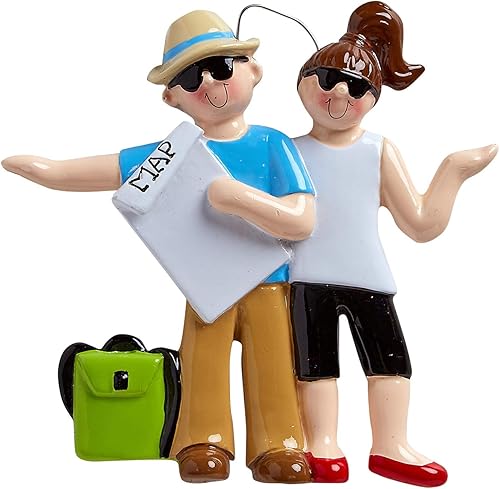 Miniatura 2 de Adornos de Navidad personalizados para parejas, adorno de parejas 2023, adornos de pareja de viajeros para árboles de Navidad, adornos de Navidad