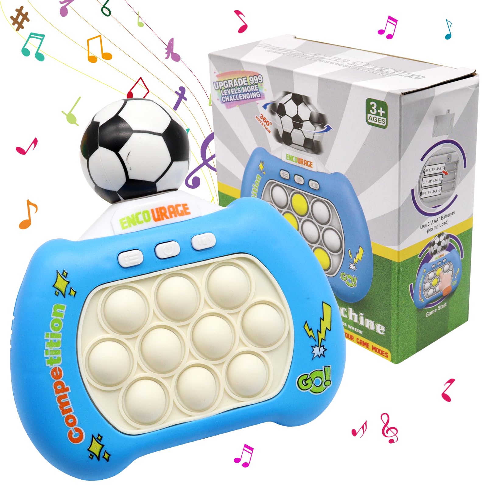 Pop It Electrónico Juguetes, Fidget Toys De Fútbol Giratorio De 360°, Juego De Burbujas Quick Push Pop It para Desarrollo Temprano Y Entrenamiento De Atención para Niños De 3 Años En Adelante (B)