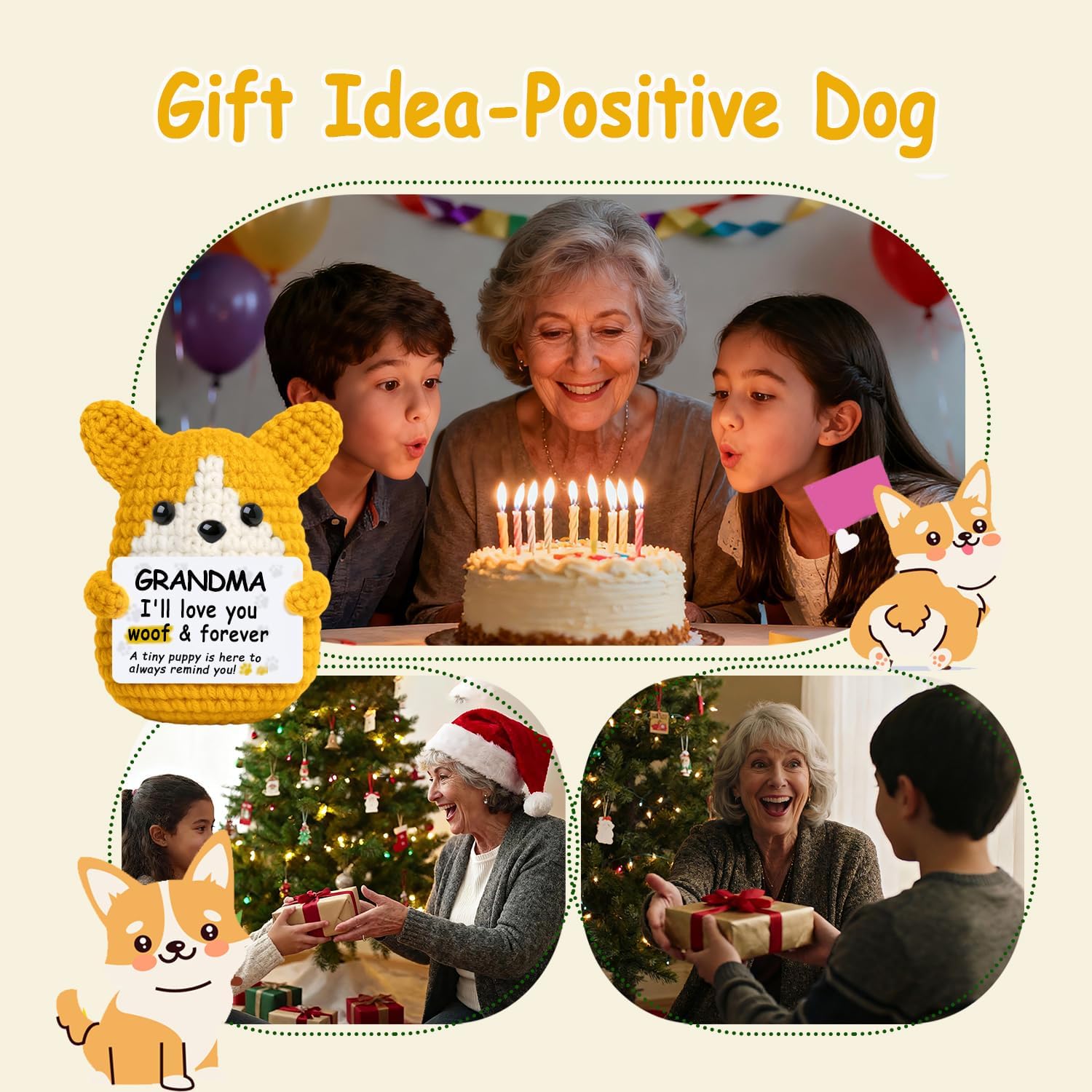 Mini Corgi Gifts for Grandma from Granddaughter Grandson image 4