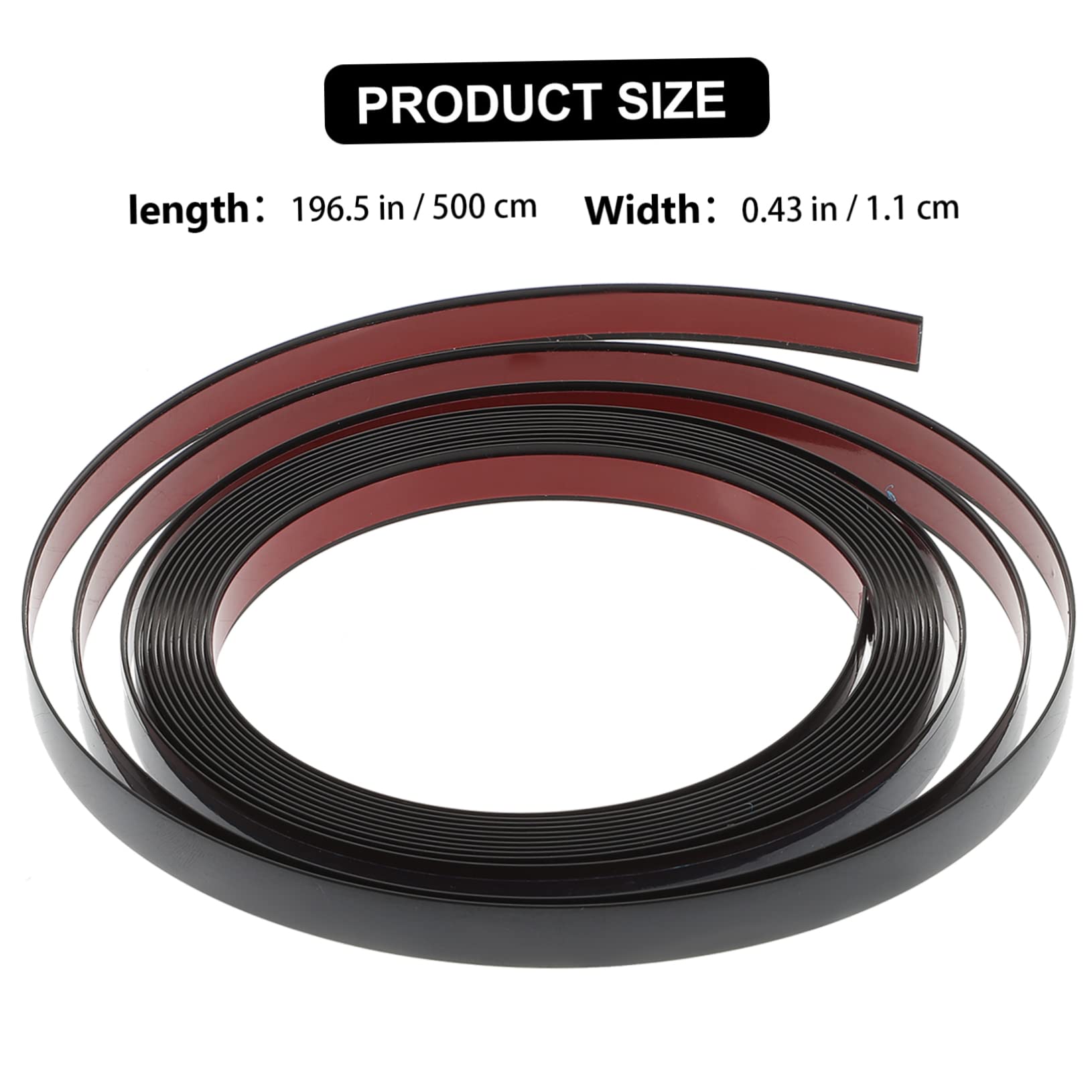 MUSISALY Strip Tape Waterproof Self Adhesive for Wall Kitchen Bathroom Black 1.1m x 5m Decorative Edge Sealing Tape