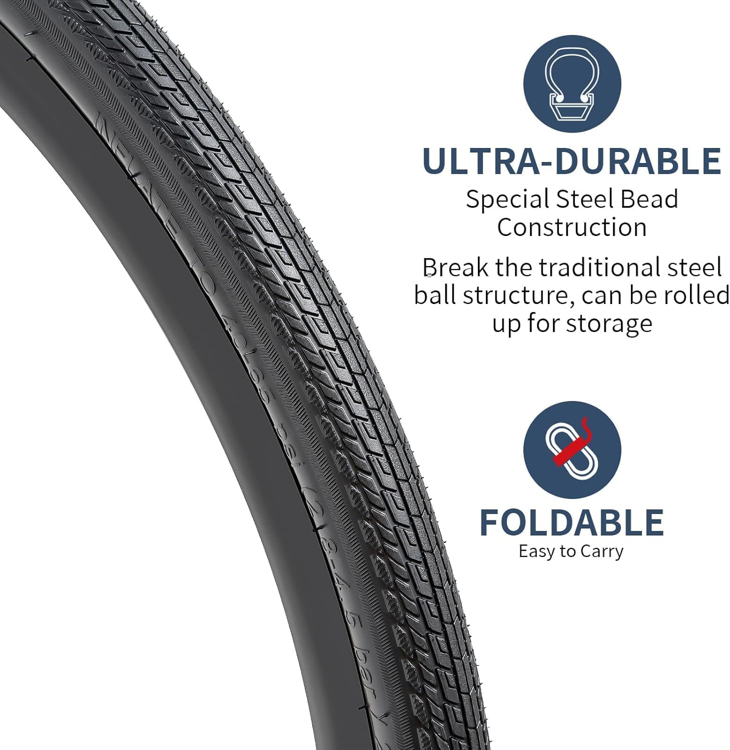 YUNSCM 2-PCS 20" Bike Tires 20x1.75/47-406 Compatible with Road Bike 20 x 1.75 20X1.75 Bicycle Tires (Y-975)