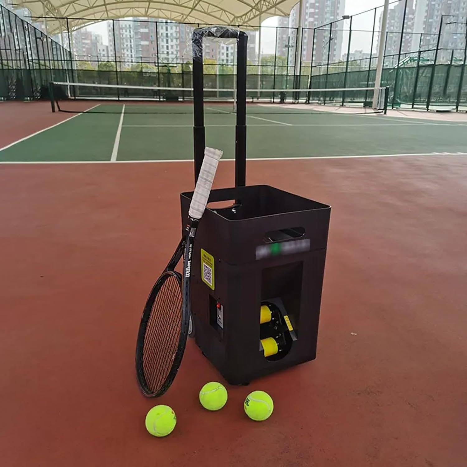 Machine à Balles De Tennis Portable, Angle De Lancement Réglable, Vitesse, Autonomie De 3 à 4 Heures, Capacité De 50 Balles, pour Entraîneurs De Tennis, Débutants en Entraînement Solo