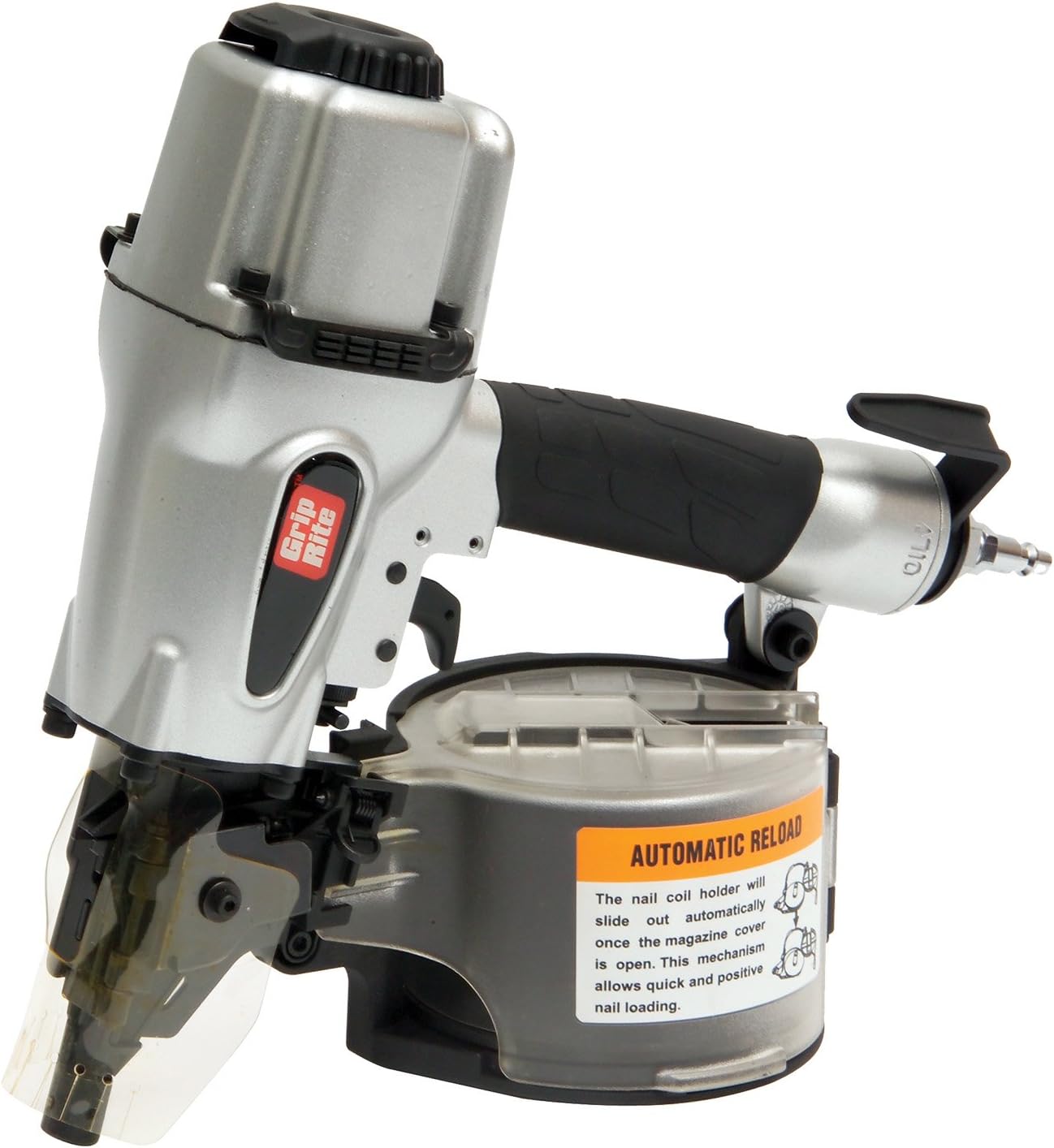 GripRite GRTCS250 Wire and Plastic Collation Coil Siding Nailer, 21/2