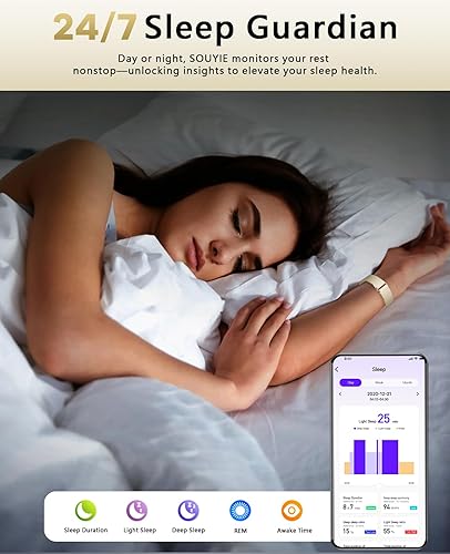 Miniatura 4 de Pulsera inteligente para mujeres y hombres, rastreador de actividad de salud, monitor de frecuencia cardíaca continuapresión arterialHRVestrés,