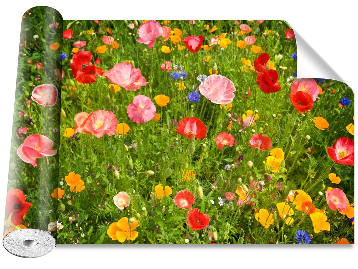 Papier peint camouflage Tulup 416x254cm grand format décoration murale fleurs de prairie