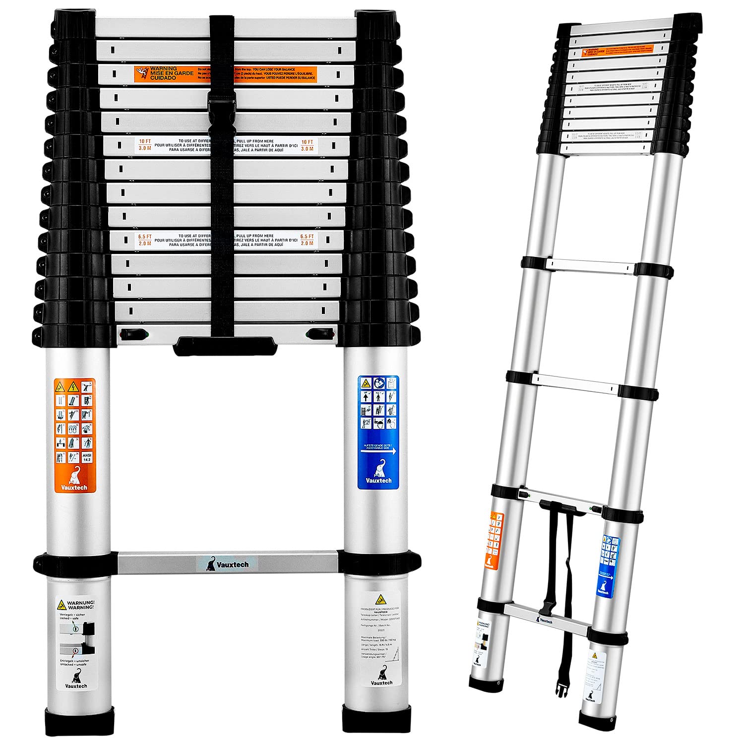 Buy Telescoping Ladder 15FT Aluminum Telescopic Extension Ladder One