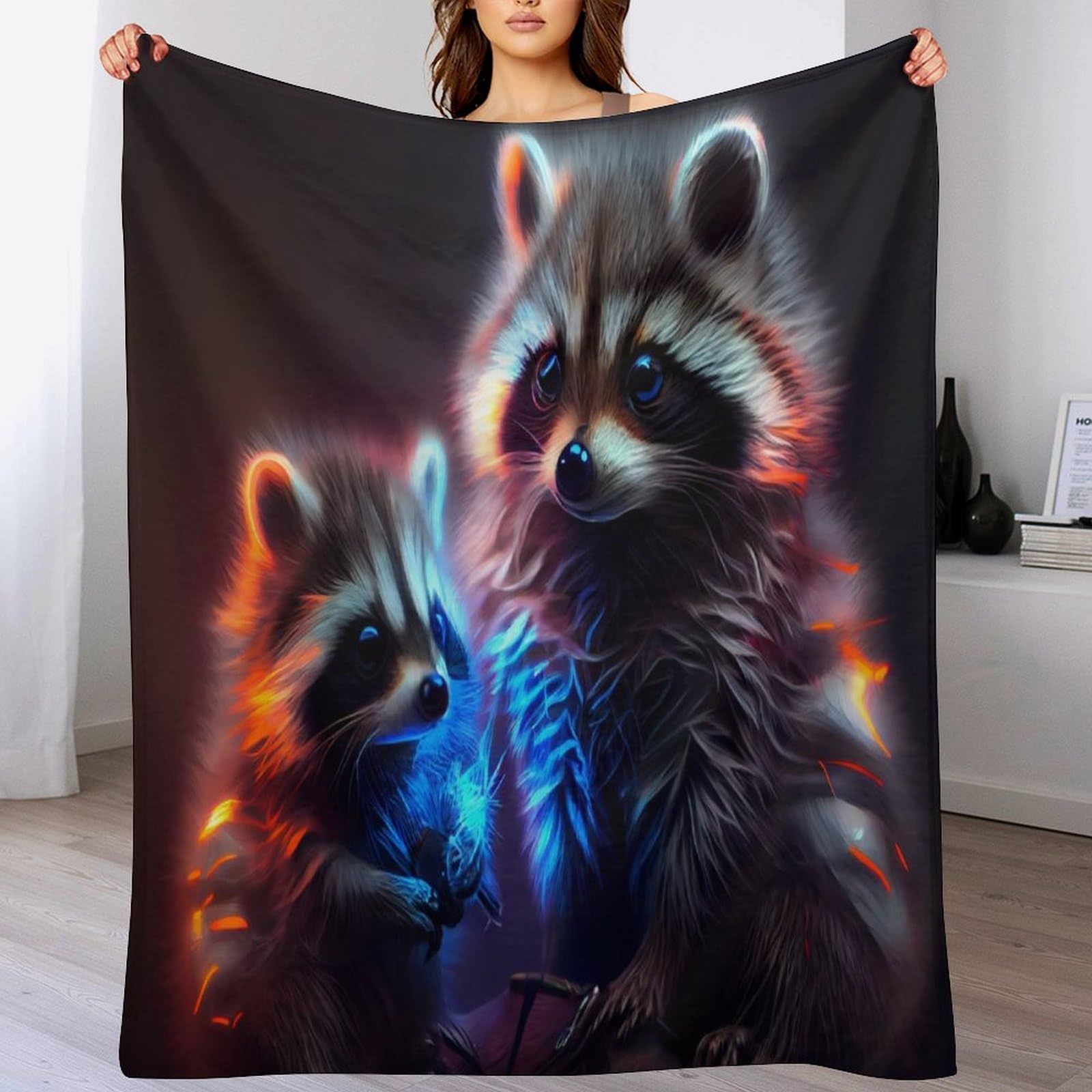 Couverture plaid raton laveur chaud et réconfortant pour apaiser les soirées fraîches
