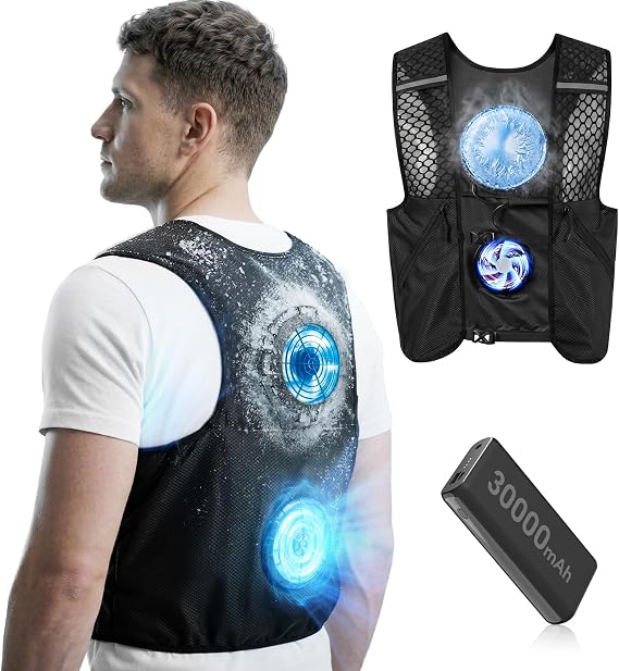 Cooling Vest for Men and Women Wearable Fan Portable With Air Vest Air Conditioned for Work,Gardening,Fishing,Travel