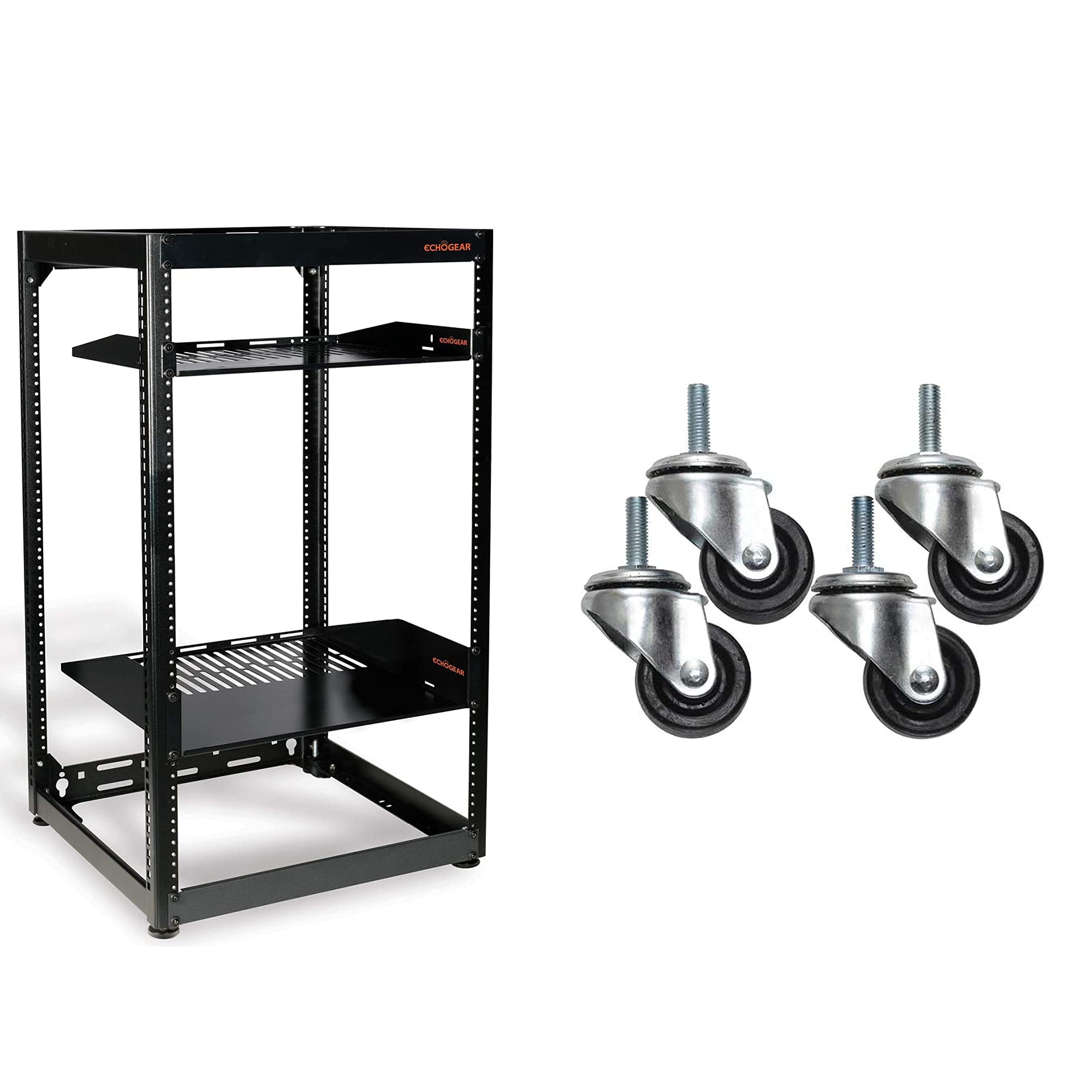 Teetree rack (送料込&2〜3日以内を目安に発送) Amazon.com: ECHOGEAR 20U Open Frame Rack & Caster Kit - Heavy Duty