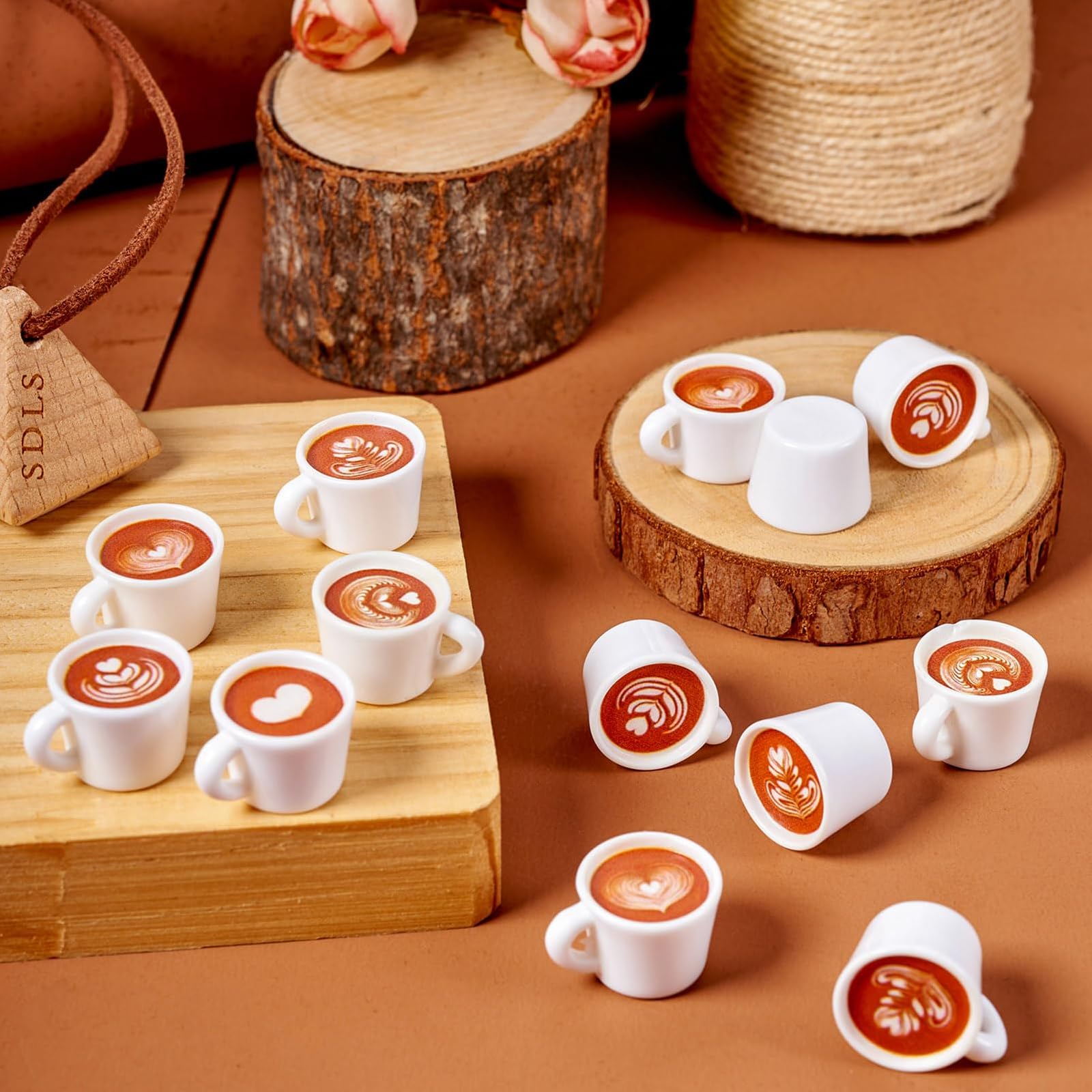 20 sztuk mini filiżanek do kawy, akcesoria do domku dla lalek, miniaturowy zestaw artykułów spożywczych 1/12 skrzatów, akcesoria do mini imprezy herbacianej, akcesoria do pieczenia, Boże Narodzenie