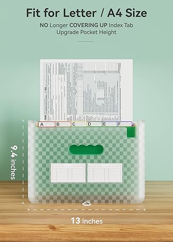 Miniatura 3 de ABC life Carpeta organizadora de archivos de acordeón con 26 bolsillos, tamaño carta, tamaño carta, organizador escolar portátil A4, carpetas de