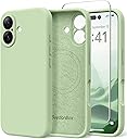 Magnetic for iPhone 17 Case, Compatible with MagSafe, [Full Camera Protection][Screen Protector] Silicone Shockproof Protective Phone Case for iPhone 17 6.3", Matcha