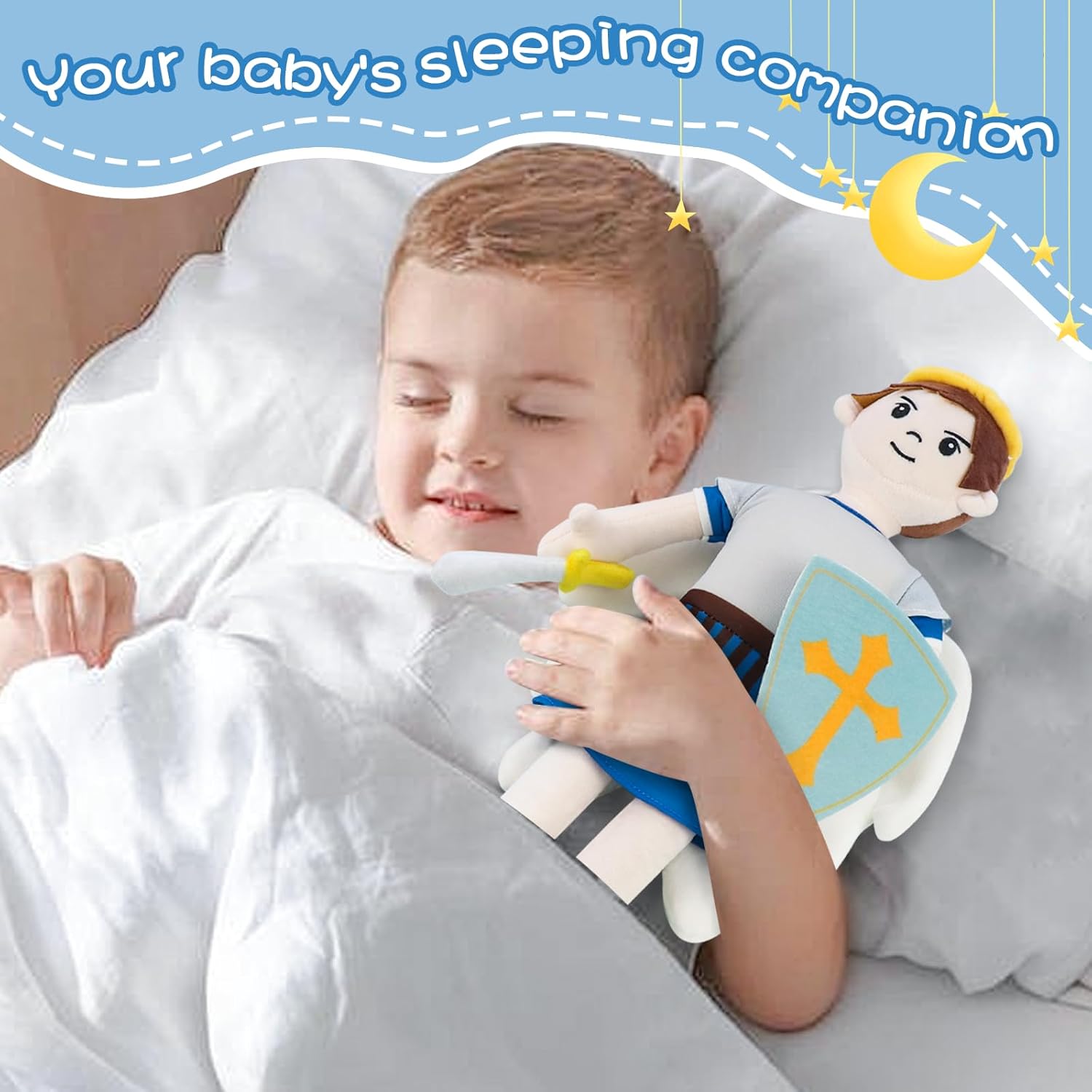 Saint Michael Guardian Angel Plush Doll with Wings, Religious Prayer Figure, Christmas Easter Decoration Gift for Boys Girls (st Michael)