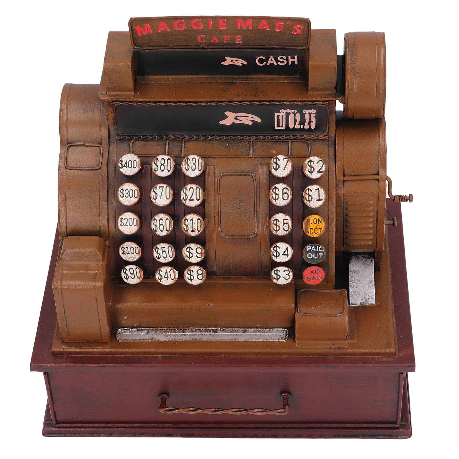 HEEPDD Vintage-Registrierkasse, Retro-Design, Multifunktionale Registrierkasse Im Alten Stil, 29 X 20 X 30 cm für Bürodekoration. Vintage-, Eisenkonstruktion, Nan-Spielzeug für Erwachsene
