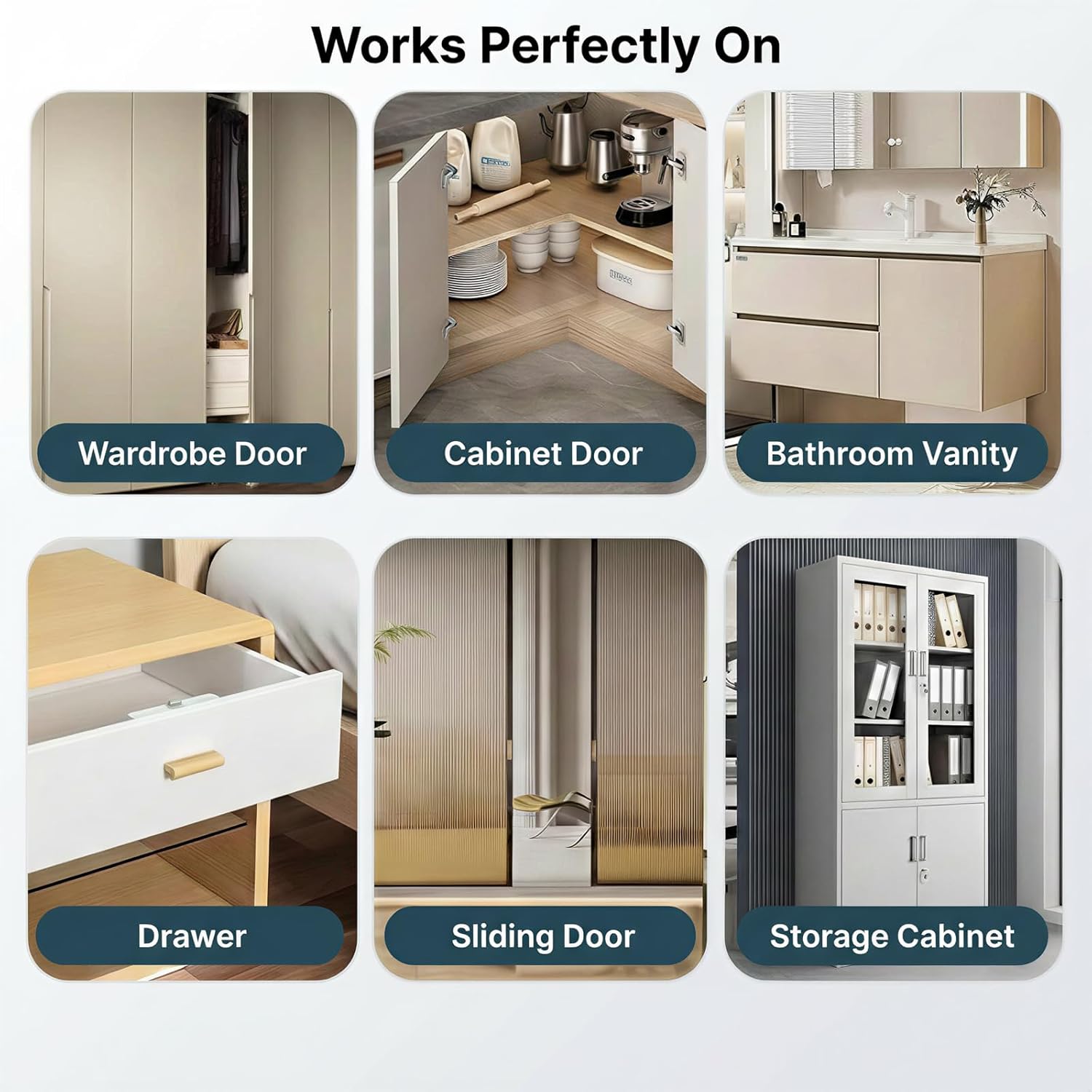 10 Pack Cabinet Magnets for Closure, Ultra Thin 0.08in Magnetic Door Catch with Double Side Adhesive Tapes, Baby Proofing Magnetic Cabinet Door Latch for Bathroom Vanity, Drawer, Closets, Silver