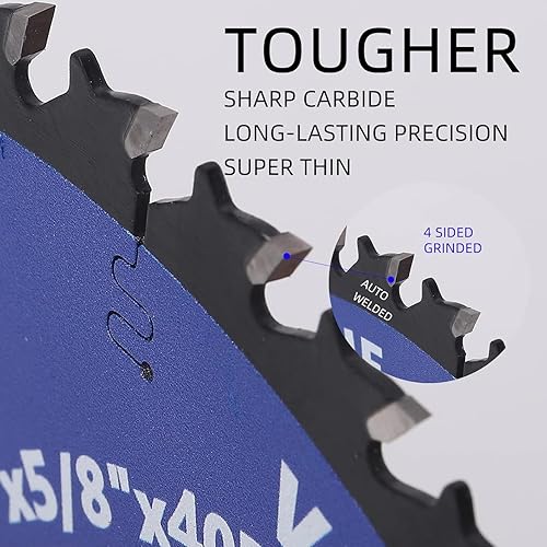 Miniatura 6 de 6-12" (165MM)-60T, hoja de sierra circular de trabajo de madera. corte ultrafino 116"(1.6mm), eje 58", revestimiento antiadherente, marco y