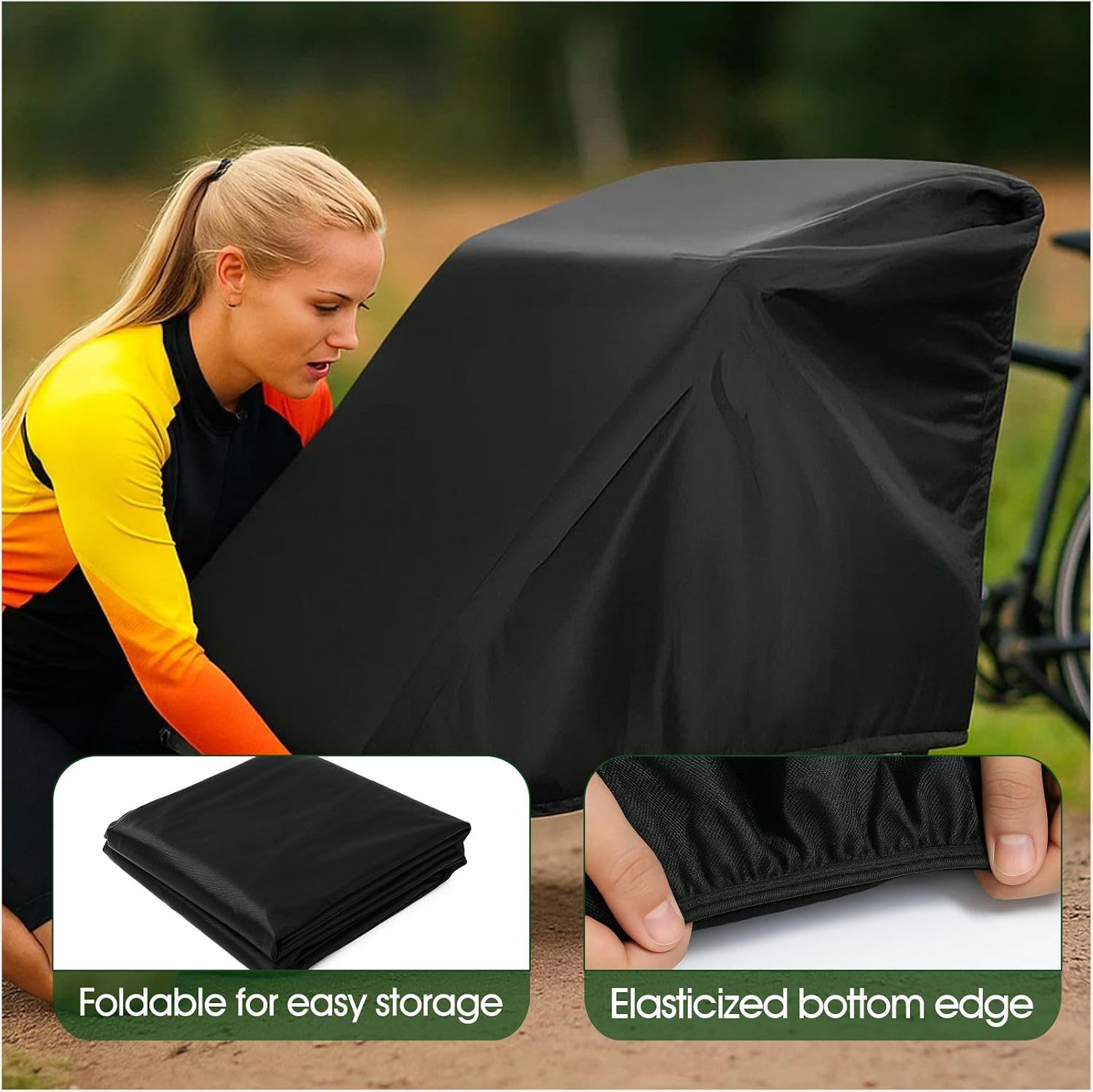 Waterproof Bicycle Trailer Cover for Kids & Pets - All-Season Rain & UV Sun Protector, Heavy Duty 420D Oxford Fabric, Universal Fit for Child Cargo Trailers, Outdoor & Garage Storage