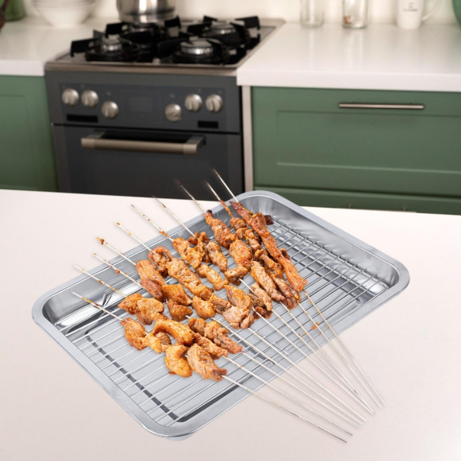 Backblech mit Rost, Backblech, Backutensilien, Abtropfschale, Tablett für, Tablett für, 50cmx35cmx48cm