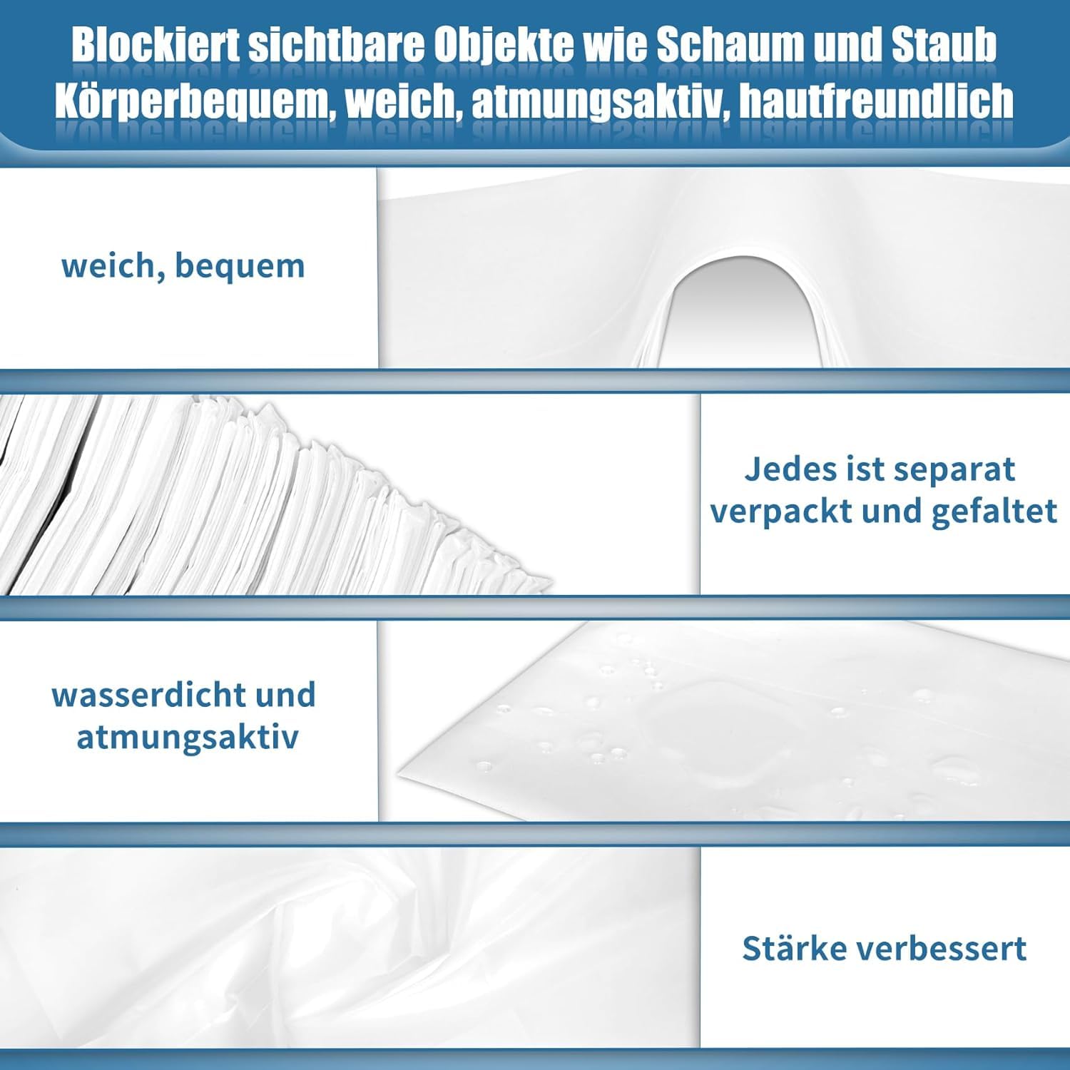100 Stück Einweg Spannlaken für Massageliegen, Einweg Bettlaken Einweg Massagetisch Bettlaken für SPA Massagetisch Hotels Vliesstoff 80 x 180cm Weiß