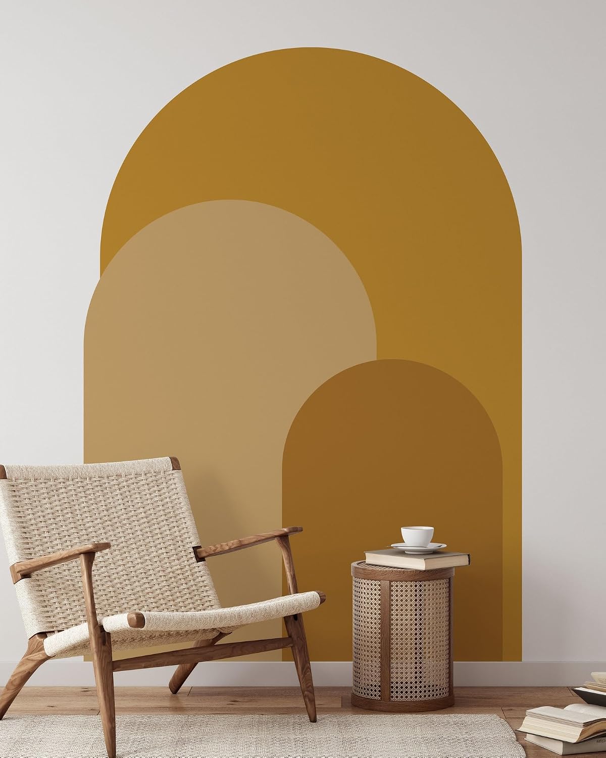 Mustard Modern Arch Wall Decal | Peel and Stick Arch Wall Sticker | Removable Self Adhesive Boho Mural | Headboard Sticker (72" W x 48" H)
