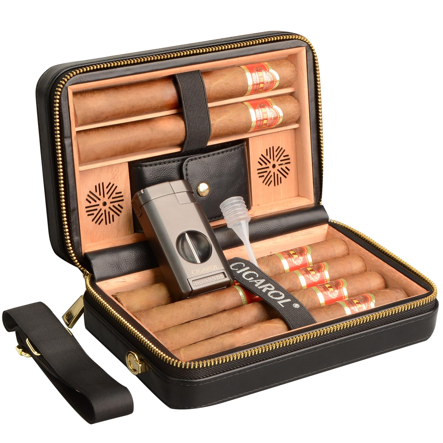 Portasigari Sigaro Tubo Pocket Scatola Portasigarette Flower Pera Wood Sigis Sigis Idrauming Tube Fatti A Mano Sigaro Accessori Accessori In Legno Massello Scatola Sigaro Portatile-Può Contenere Un Si