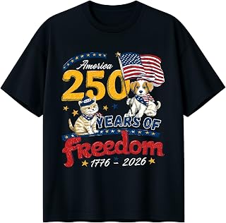 250th Anniversary USA Shirt for Men and Women – Patriotic Eagle, Flag 1776-2026 Design, Faith and Freedom Tee for 4th of July