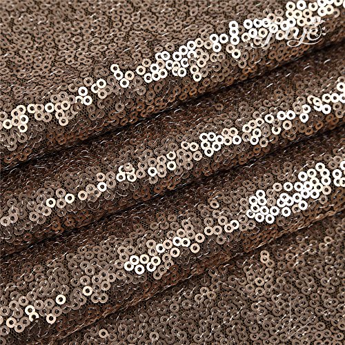 Trlyc 12X108-Inch Brown Sequin Table Runner For Wedding #TOP3